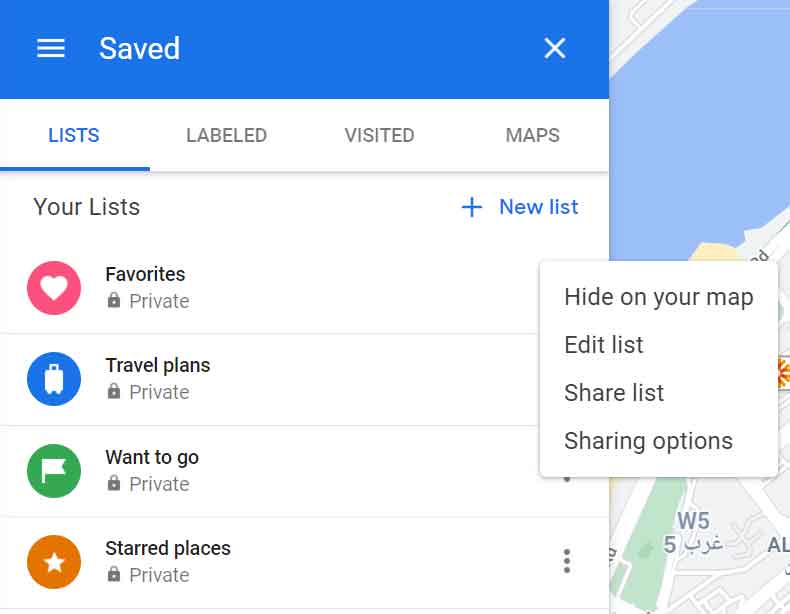 در بخش Your Places مراحل زیر را پیش ببرید: