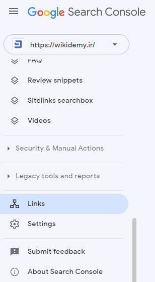 links in search console